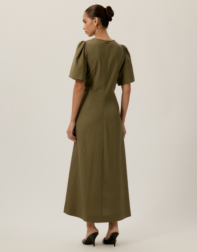 Tussah - Zoe Pintuck Detail Flutter Sleeve Midi Dress