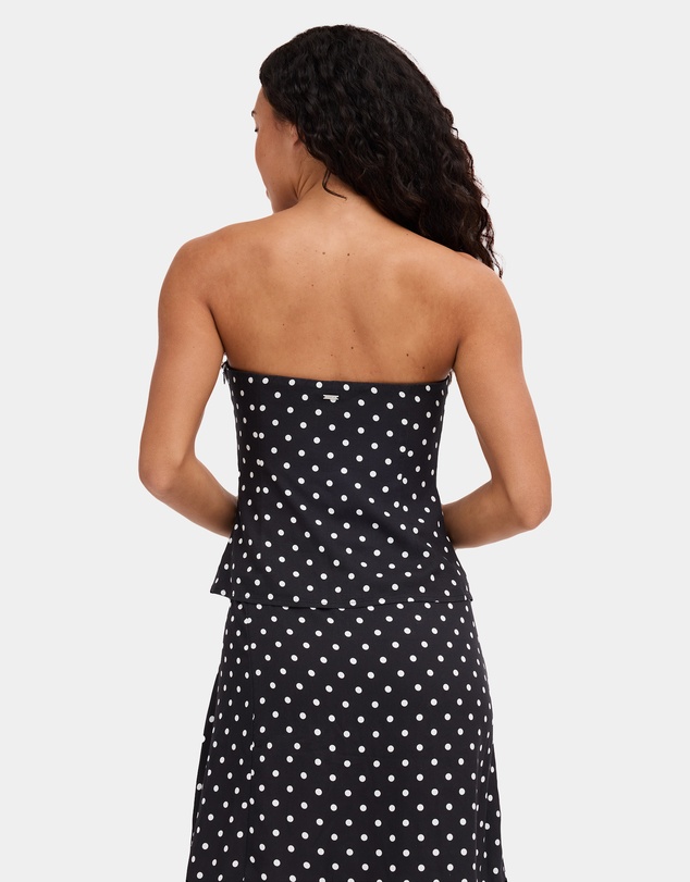 RVCA - Womens Landon Polka Dot Strapless Top