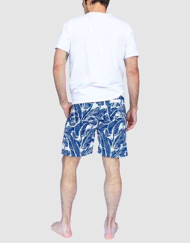 Sant And Abel - Men's Martinique® Blue Banana Leaf Sleep Shorts