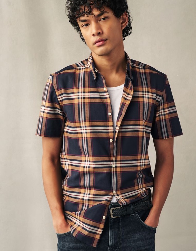 NEXT - Stretch Oxford Check Short Sleeve Shirt