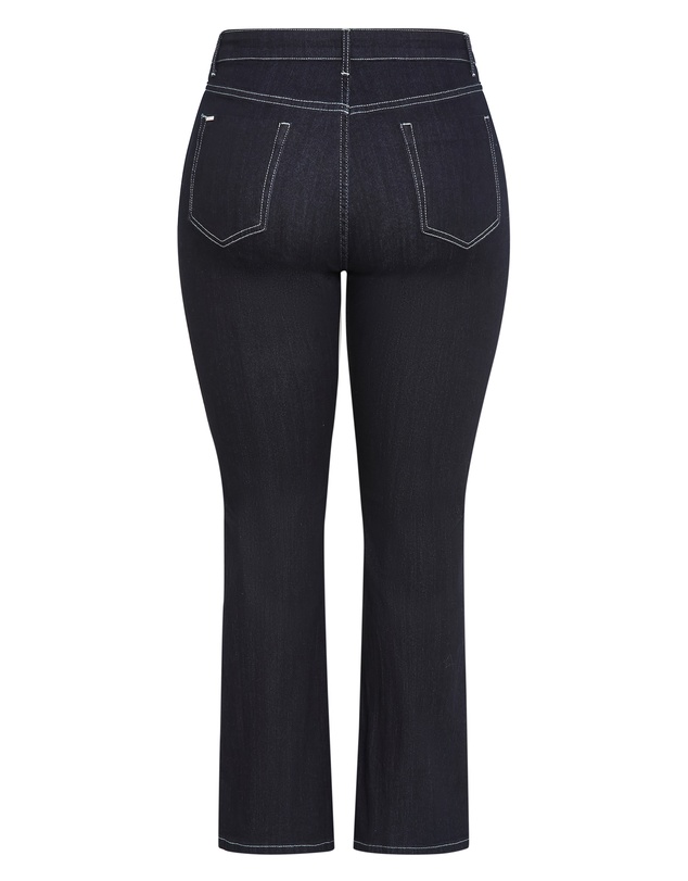 City Chic - Plus size CC Bootleg Petite Denim Jean - dark wash