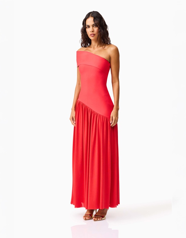 Elliatt - Jesselle Asymmetrical Gown in Coral