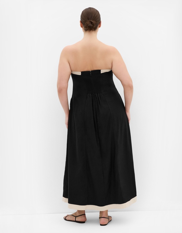 City Chic - Plus size Contrast Strapless Maxi Dress - black