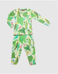 Kip&Co - Kip The Beanstalk Organic Cotton LS Top Pants Pyjama Set - Kids-Teens
