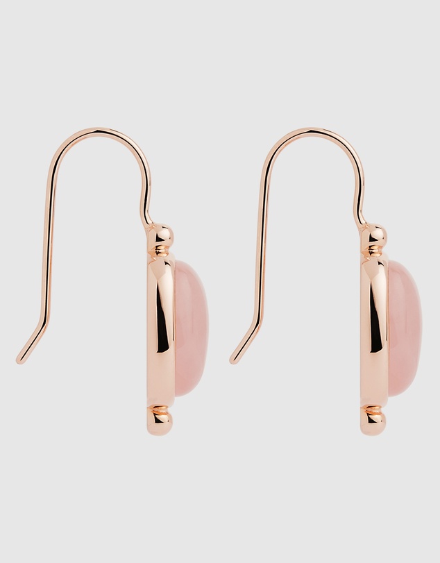 Najo - Fleur Rose Gold Rose Quartz Earrings