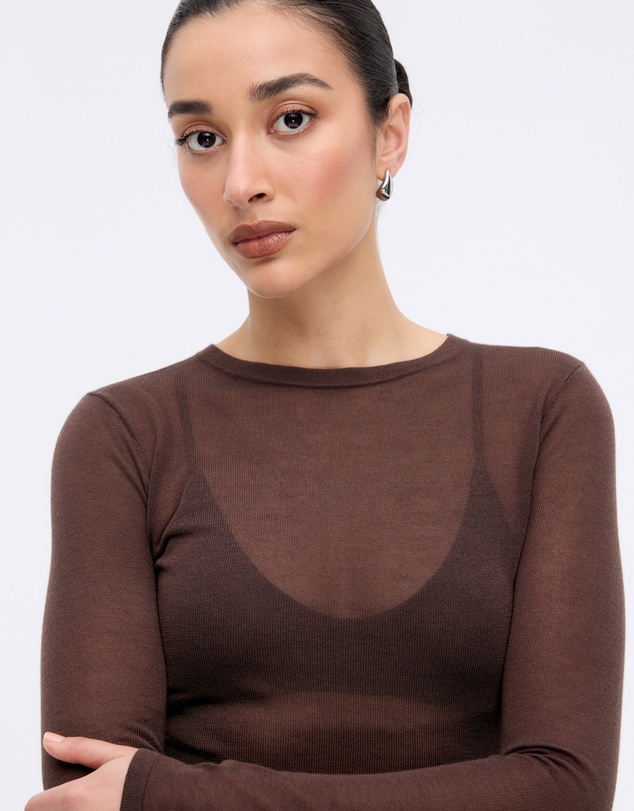 Minima Esenciales - Haze Semi Sheer Knit Top