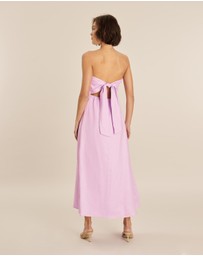 AERE - Florence Linen Strapless Maxi Dress
