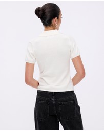 Minima Esenciales - Arlen Silk Blend Polo Knit Top
