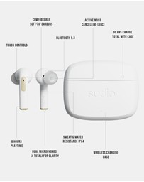 Sudio - N2 Pro - True Wireless Bluetooth In-Ear Headphones, Active Noise Cancelling Earbuds