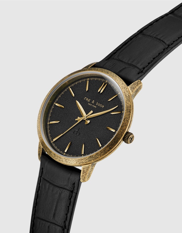 rag & bone - Manston Mens Leather Strap Watch
