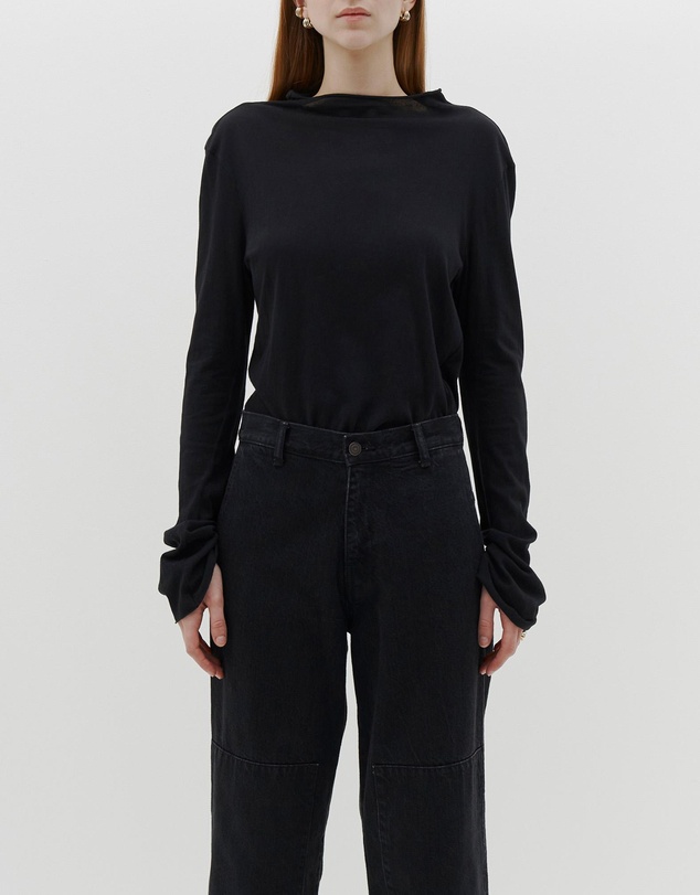 Bassike - regular raised neck long sleeve t.shirt