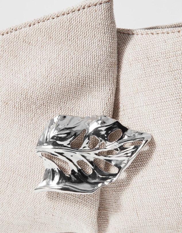 & Other Stories - Leaf-Brooch Canvas Clutch