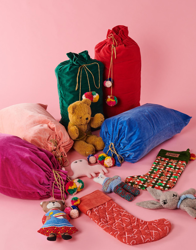 Kip&Co - Jade Green Velvet Christmas Santa Sack