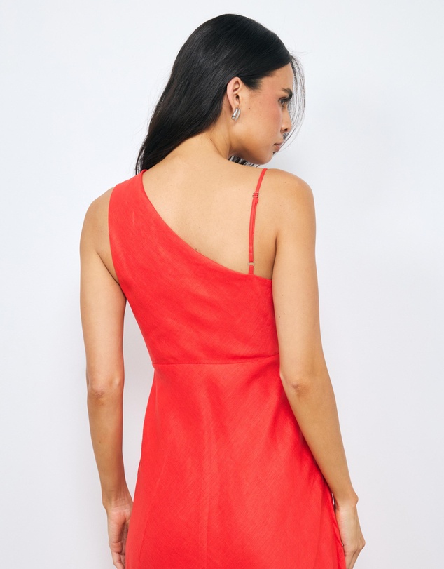 AERE - Gigi Beaded Linen Midi Dress