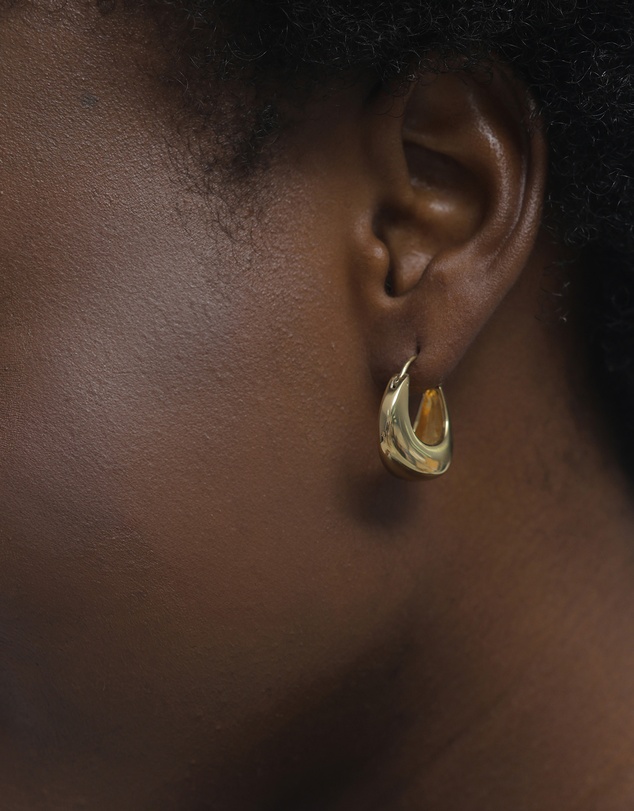 Elli Jewelry - Chunky Hoop Earrings in Gold-Plated 925 Silver