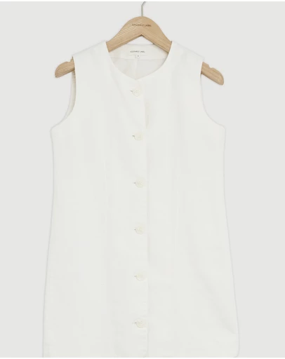 Revibe - Repaired Assembly Label Linen Mini Dress