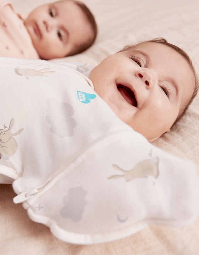 Love to Dream - Swaddle Up™ Transition Bag 1.0 TOG Stretch Cotton Cloud Bunnies White