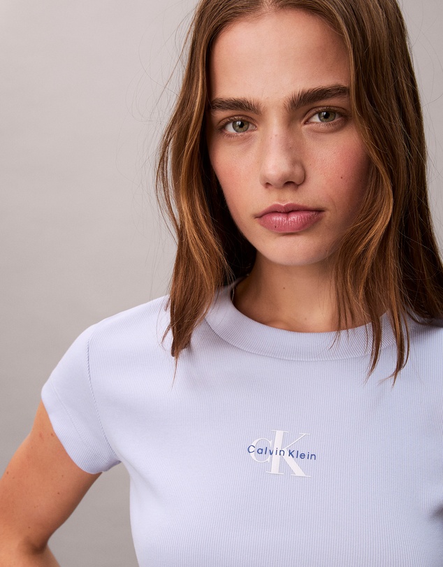 Calvin Klein Jeans - Monogram Logo Ribbed Baby Tee