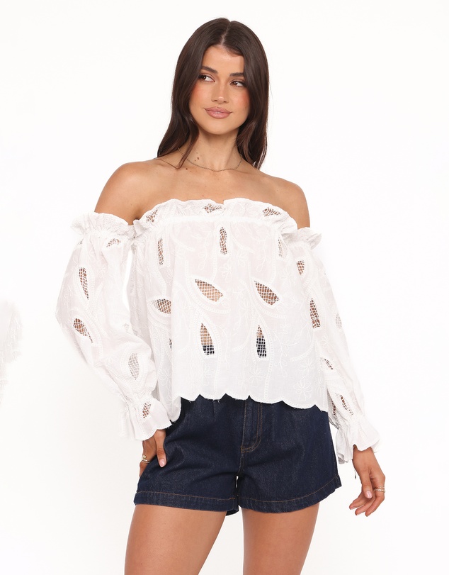 Petal & Pup - Warner Off Shoulder Top - White