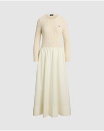Polo Ralph Lauren - Cable-Knit Poplin Dress - ICONIC EXCLUSIVE
