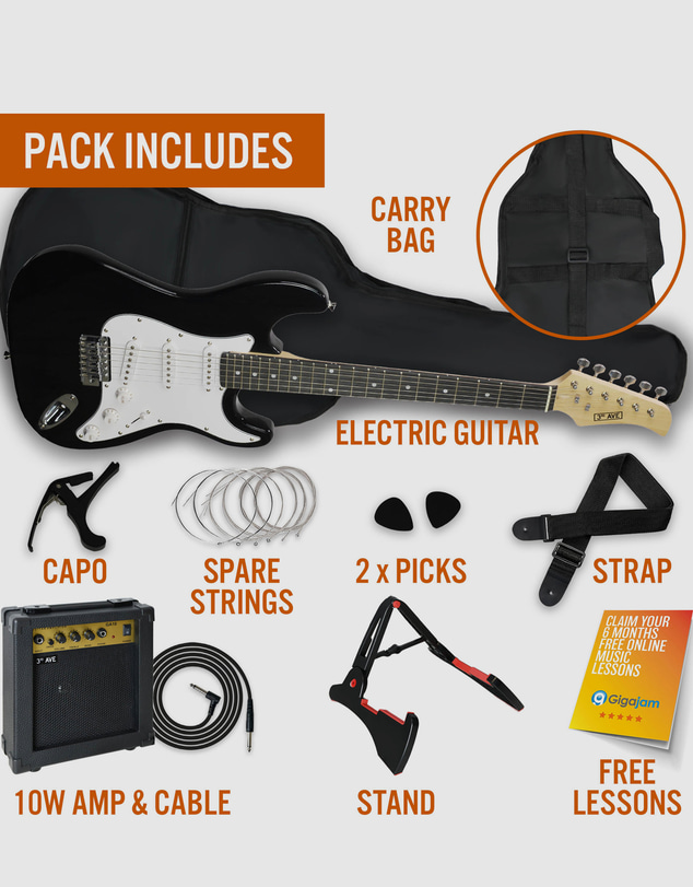 iWorld - 3rd Avenue Electric Guitar Pack - Black