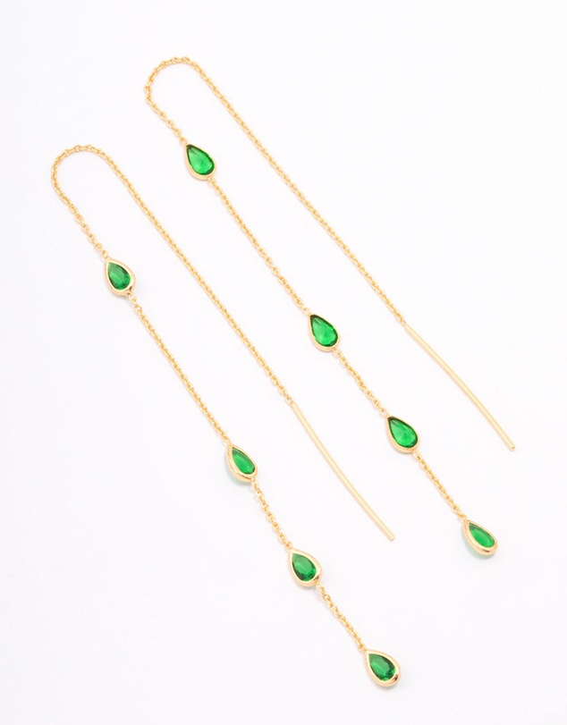 Lovisa - Gold Plated Station Pear Threader Earrings