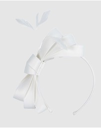 Max Alexander - Large White Satin Bow Racing Fascinator