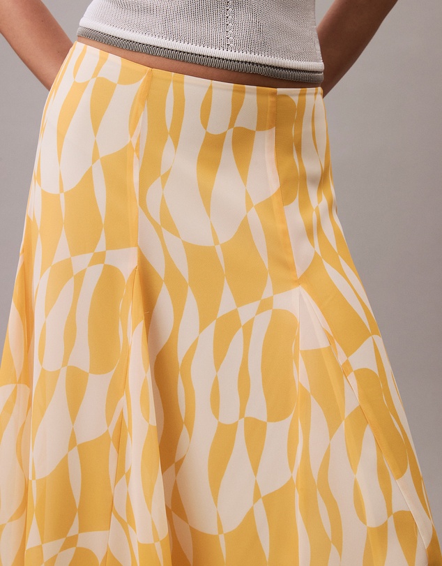 Calvin Klein - Printed Chiffon Midi Skirt