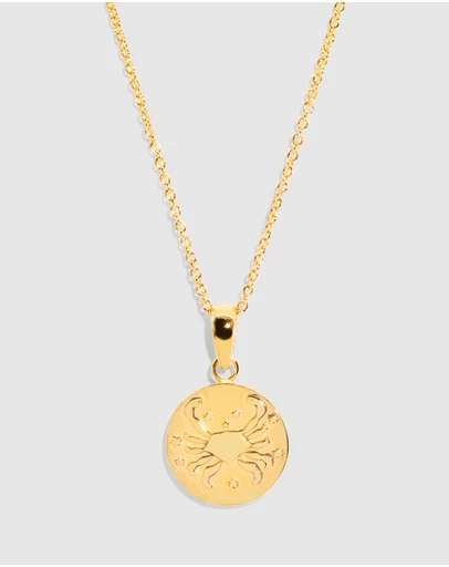 Molten Store - The Gold Cancer Zodiac Pendant Necklace