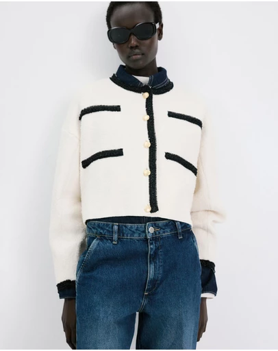 M.N.G - Contrasting Ribbed Cardigan