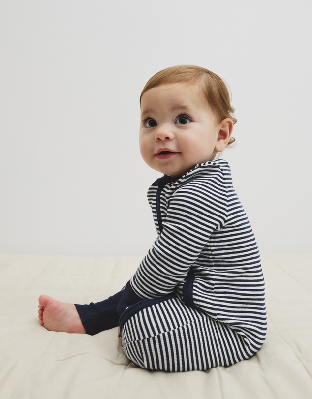 Country Road - Organically Grown Cotton Stripe Rib Jumpsuit