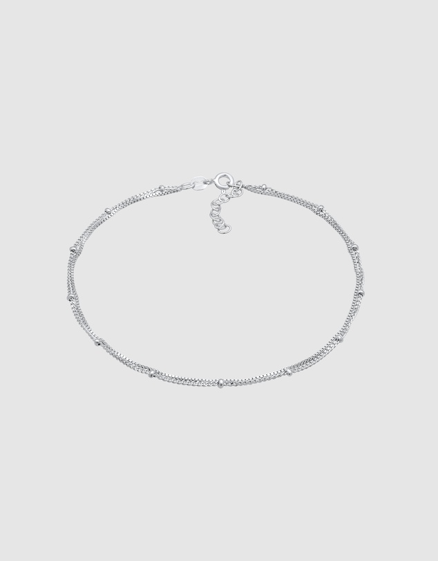 Elli Jewelry - Double Chain Anklet in 925 Silver