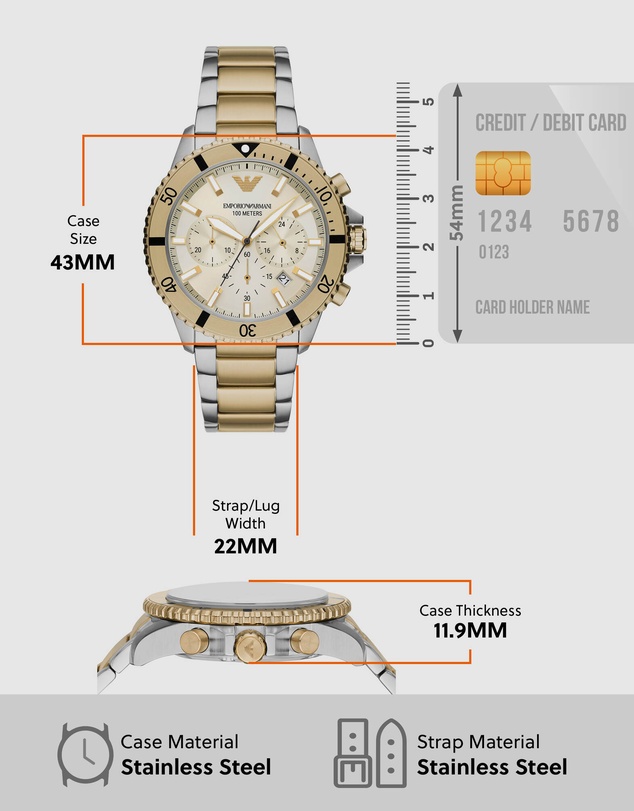 Emporio Armani - Two Tone Chronograph Watch