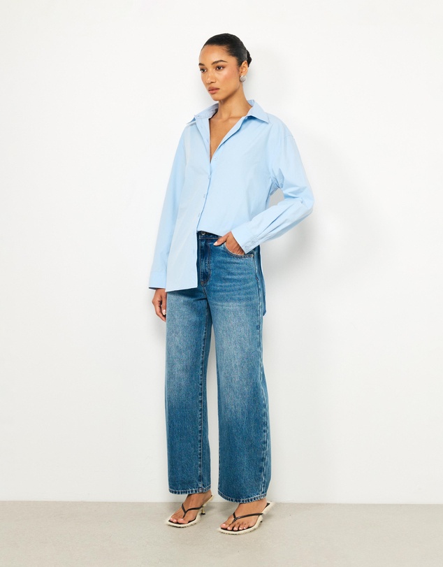 AERE - Zola Button Cinch Back Shirt