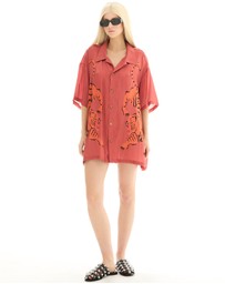 THE TALES - Crouching Tiger Silk Shirt Dress
