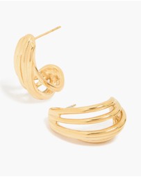 Lovisa - Waterproof Gold Plated Stainless Steel Layered Hoop Earrings