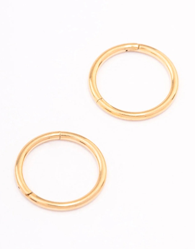 Lovisa - Gold Plated Plain Clicker Earrings 7mm