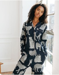 Chelsea Peers - Organic Cotton Leopard Print Long Pyjama Set