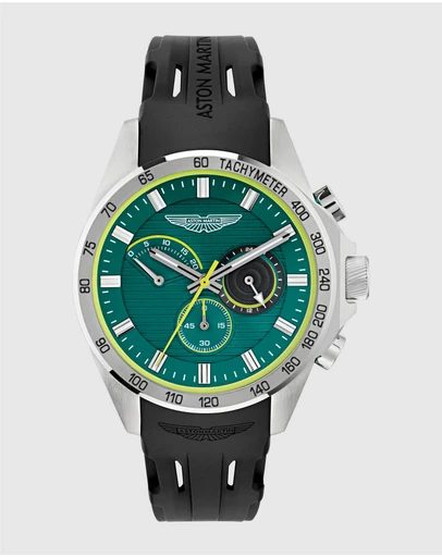 Aston Martin - HDL Podium Green Black Silicone Strap Watch