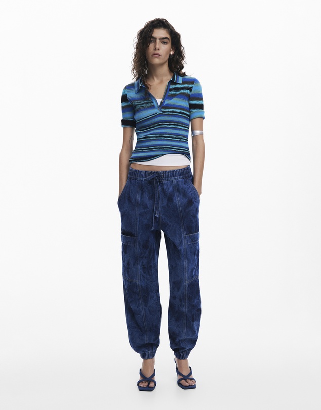 Desigual - Striped knit T-shirt