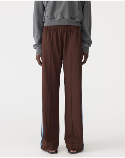 Carob, Neon Blue & Grey Stripe