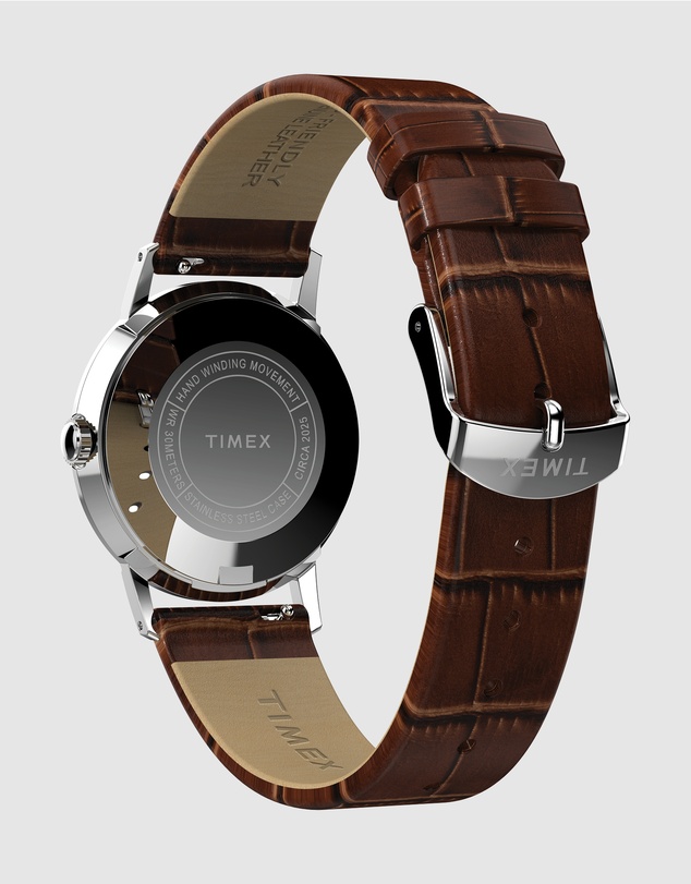 TIMEX - Marlin® Hand Wind 34mm Leather Strap Watch