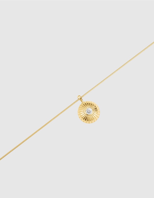 Rosefield - Bold Solitaire Coin Gold-Tone Necklace