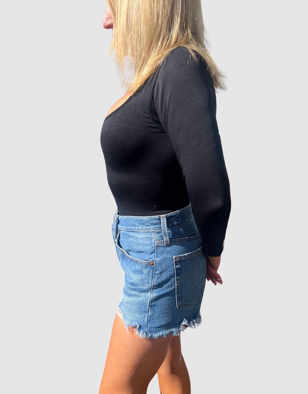 Core Trainer - Long Sleeve Square Neck Sculpting Bodysuit