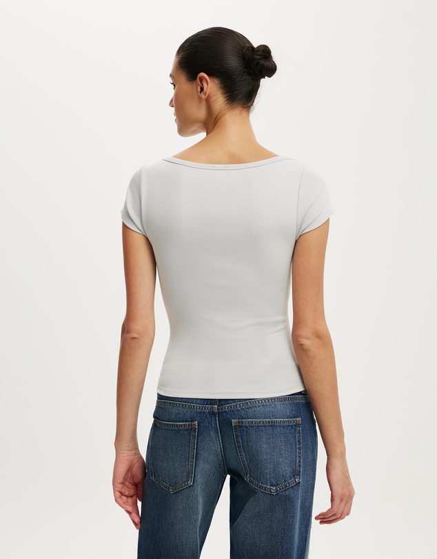 Cotton On - Boatneck Cap Sleeve Tee