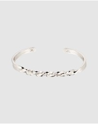 Kuzzoi - ICONIC EXCLUSIVE - Bracelet Male Bangle Twist 925 Sterling Silver