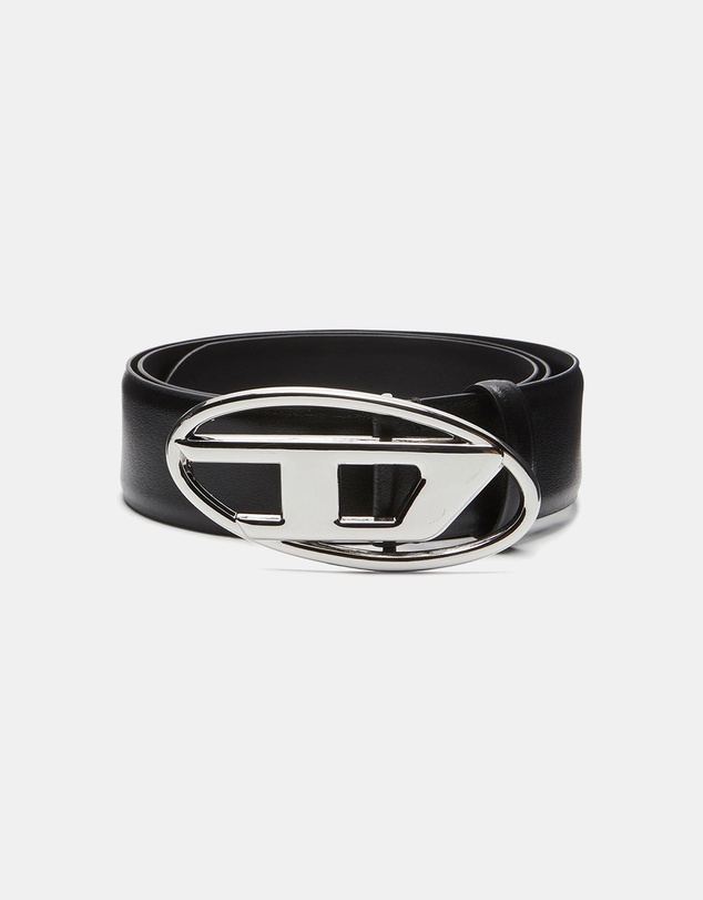 Diesel - Leather Belt With Silver D Buckle