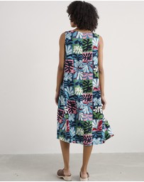 Seasalt - Seasalt Cornwall Collage Seaweed Mid Teal Cresting Waves Dress