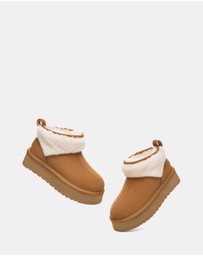 EVERAU - Australian Shepherd Ugg Eirwen Platform Cow Suede Upper UGG Boots