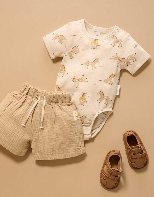 Purebaby - Rib Short Sleeve Bodysuit -Kids-Babies